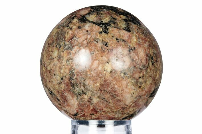 Polished Red Feldspar and Tourmaline Sphere - Madagascar #318223